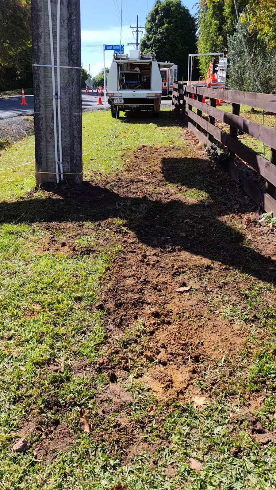 Fencing and groundworks on site